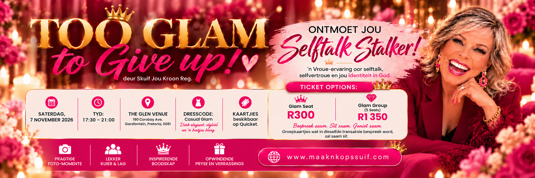 TOO GLAM TO GIVE UP!!                                                                         Women's Month Experience | Pretoria