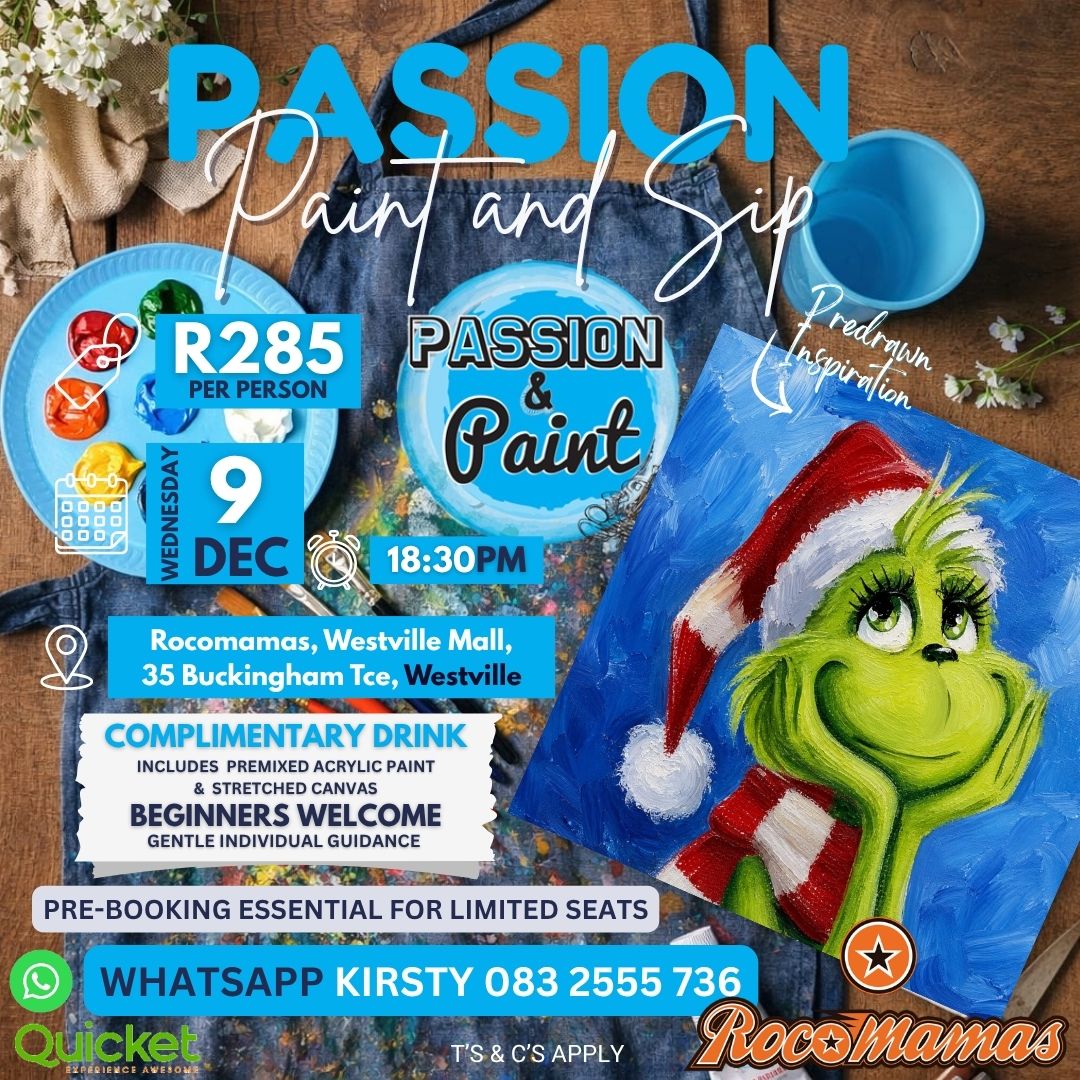 Passion Paint and Sip - Cute Grinch