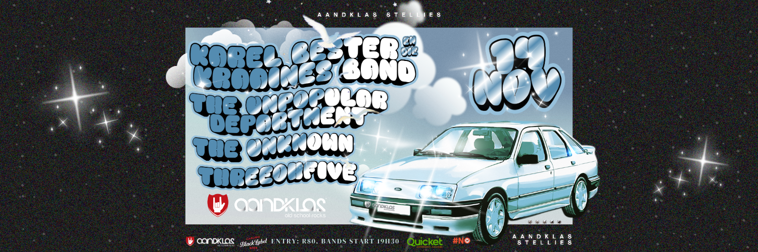 Karel Bester & die Kraaines Band, The Unpopular Department, The Unknown, 3OH5: LIVE at Aandklas Stellenbosch