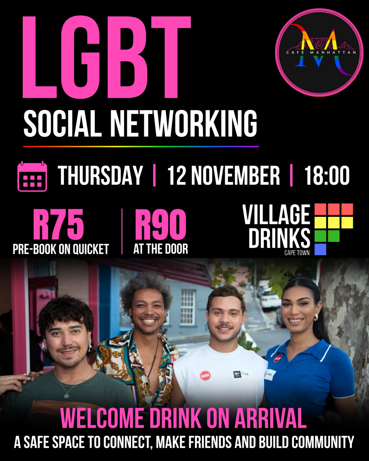 LGBT Social Networking - Cape Town - Thursday 12 November at Cafe Manhattans