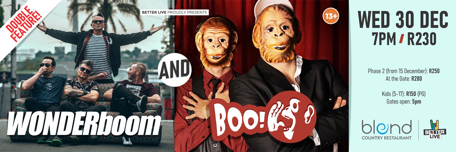 Book tickets for WONDERBOOM and BOO! live in Knysna